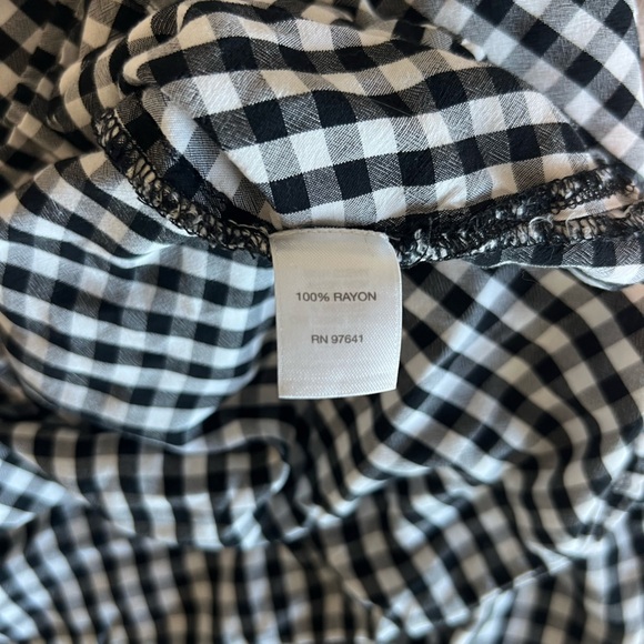 J. Jill Black and White Gingham Popover Collared Shirt Size XL - Picture 6 of 7